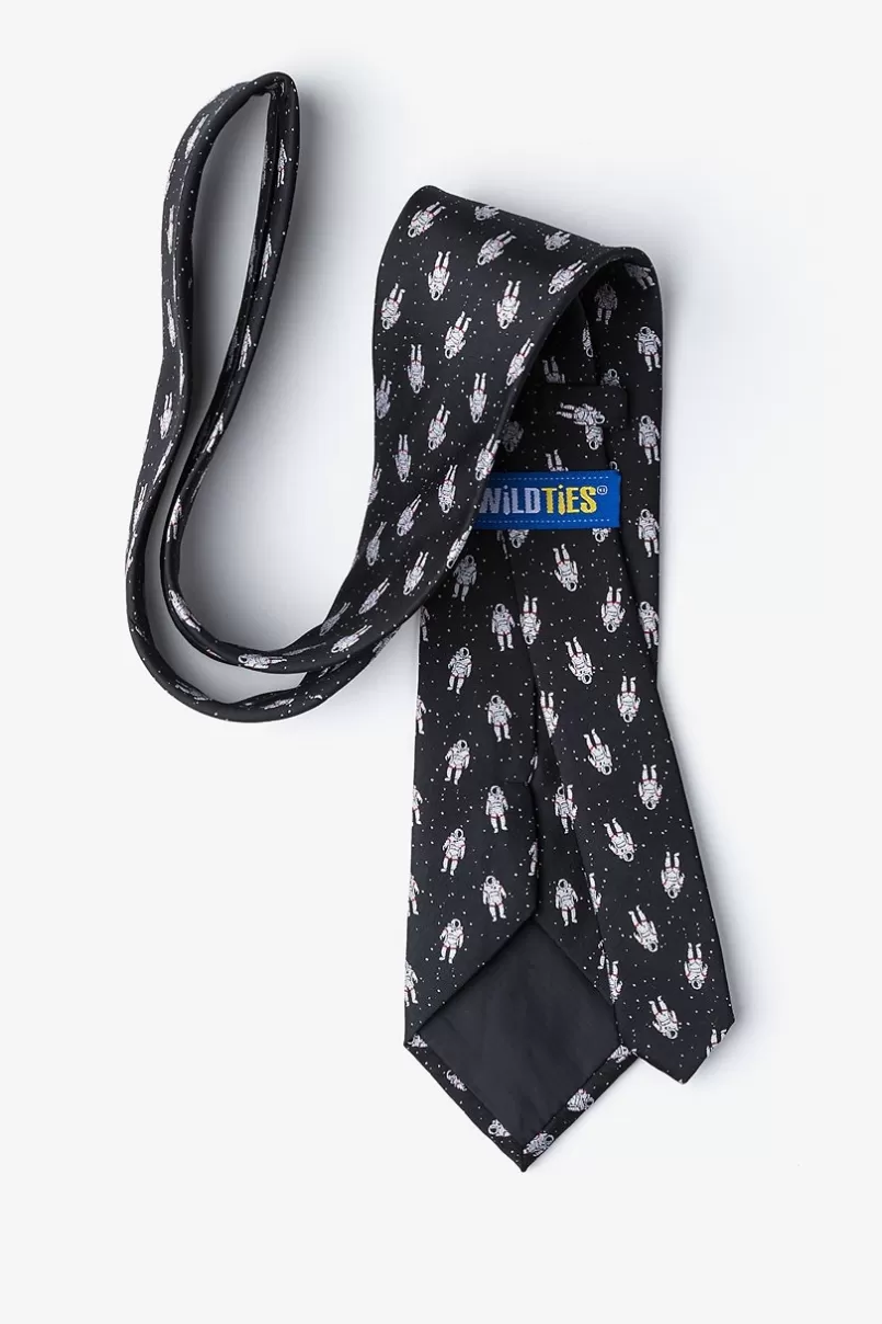 Ties Floating Astronauts Black Tie Black&White Fashion