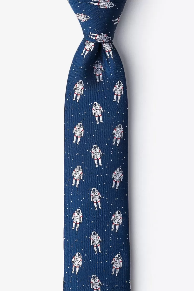 Ties Floating Astronauts Navy Blue Skinny Tie Discount