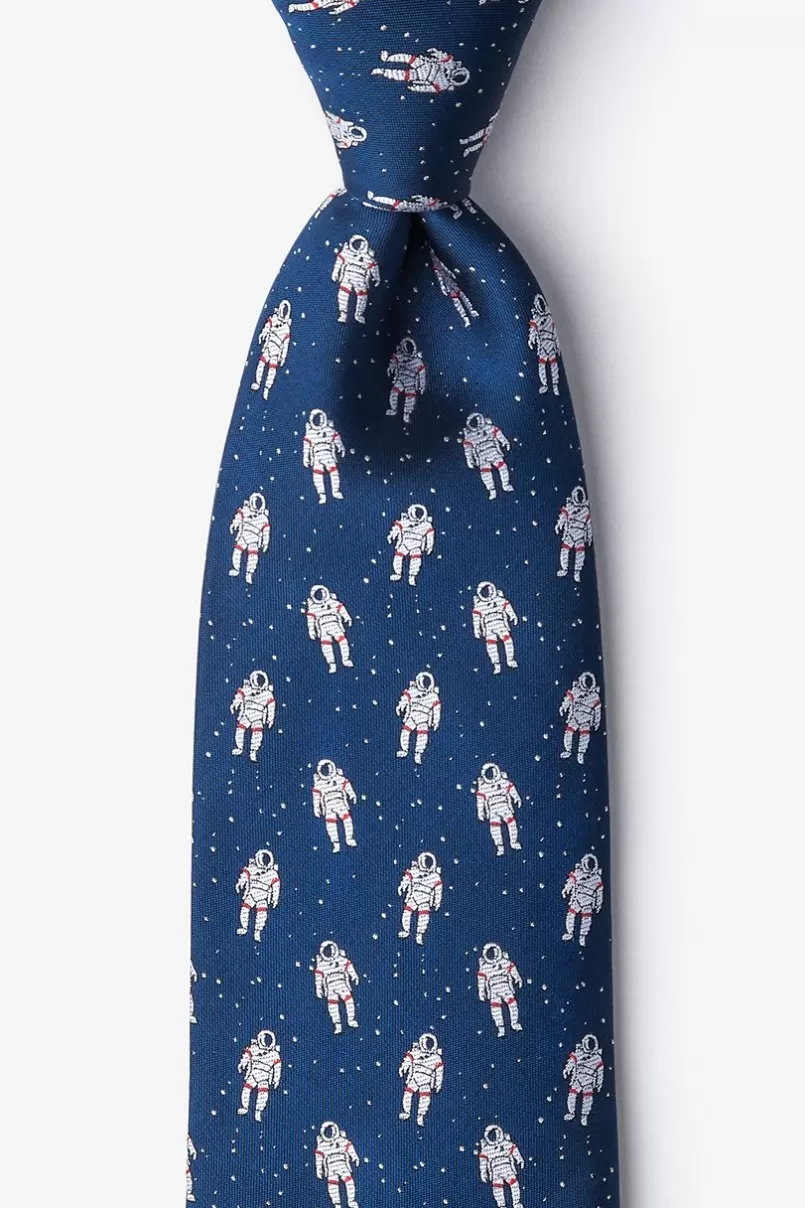 Ties Floating Astronauts Navy Blue Tie NavyBlue&White Hot