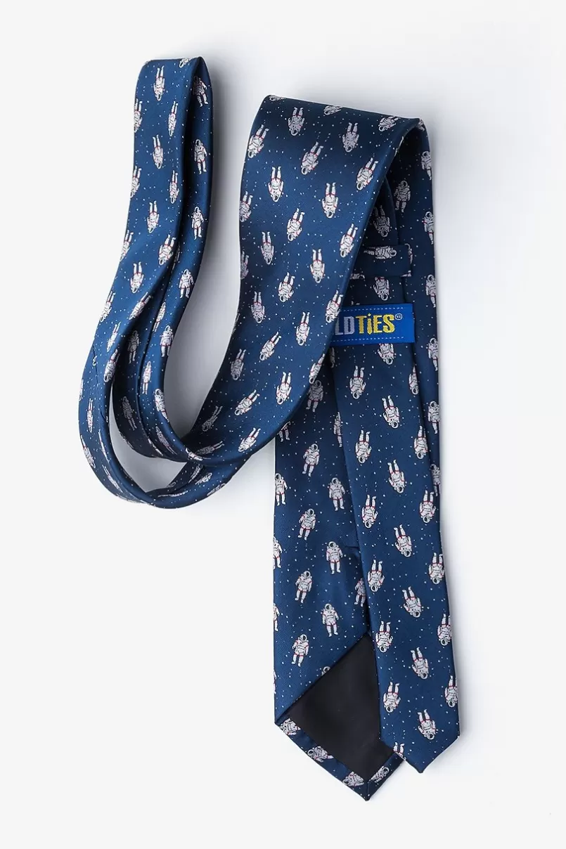 Ties Floating Astronauts Navy Blue Tie NavyBlue&White Hot