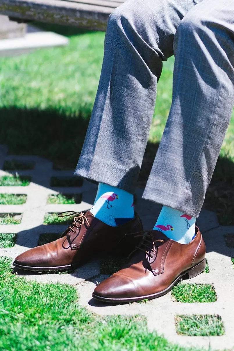 Ties Flocking Fabulous Sock Aqua Shop