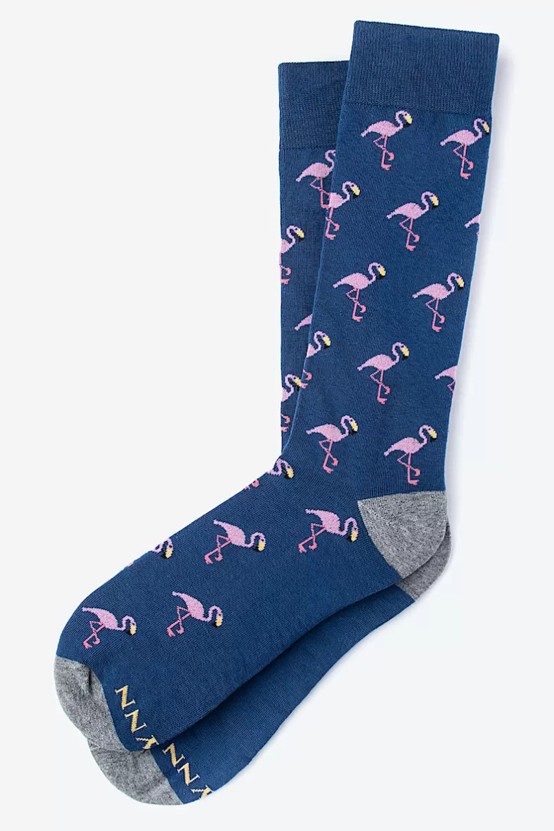 Ties Flocking Fabulous Navy Blue Sock Discount