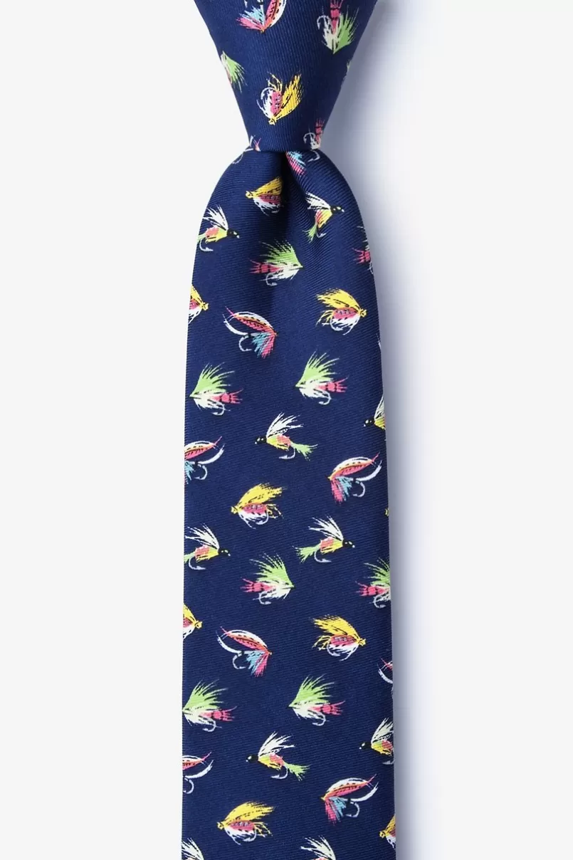 Ties Fly Guy Navy Blue Skinny Tie Sale