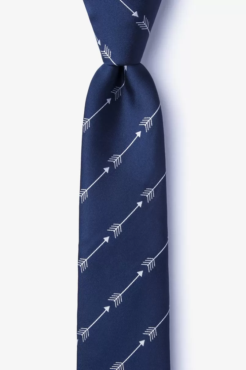 Ties Flying Arrows Navy Blue Skinny Tie NavyBlue Best
