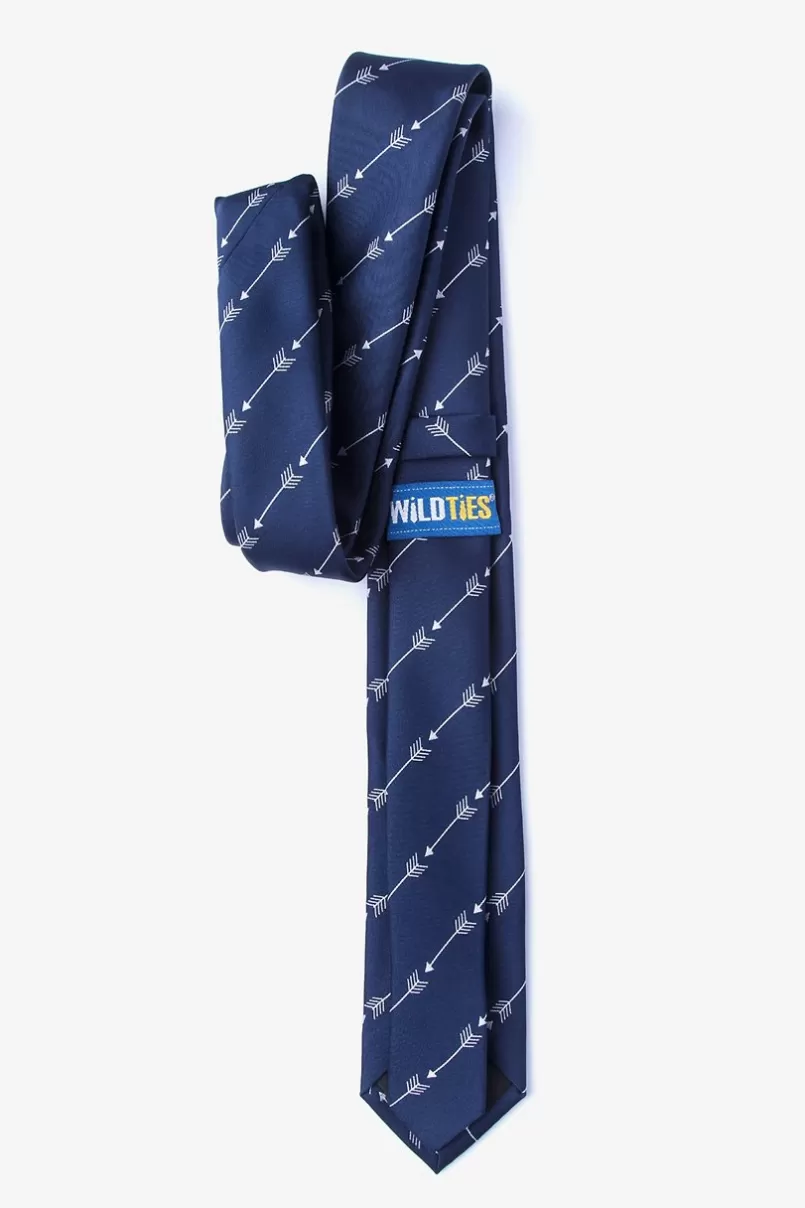 Ties Flying Arrows Navy Blue Skinny Tie NavyBlue Best