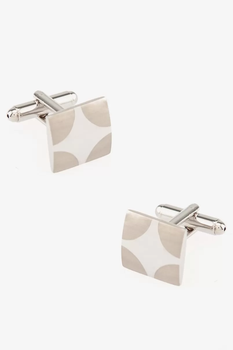 Ties Four Corners Square Silver Cufflinks Online
