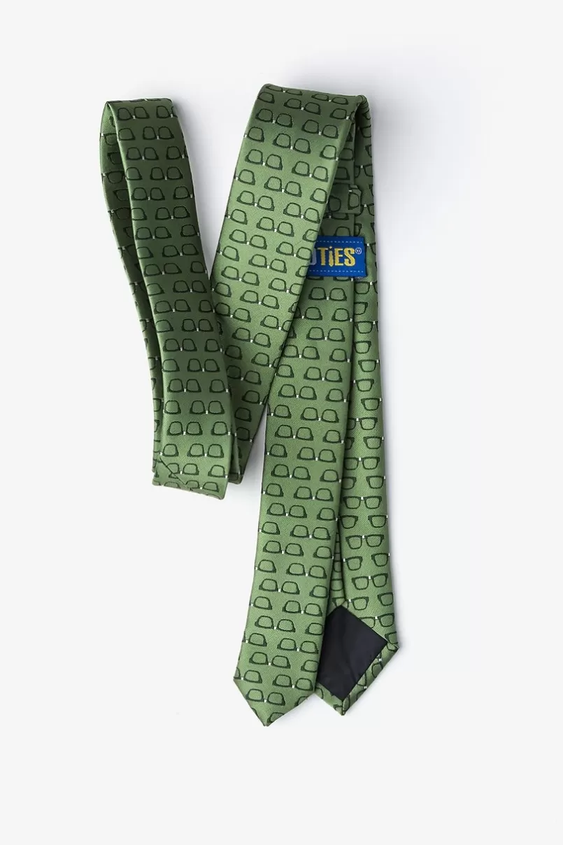 Ties Four Eyes Olive Skinny Tie Hot
