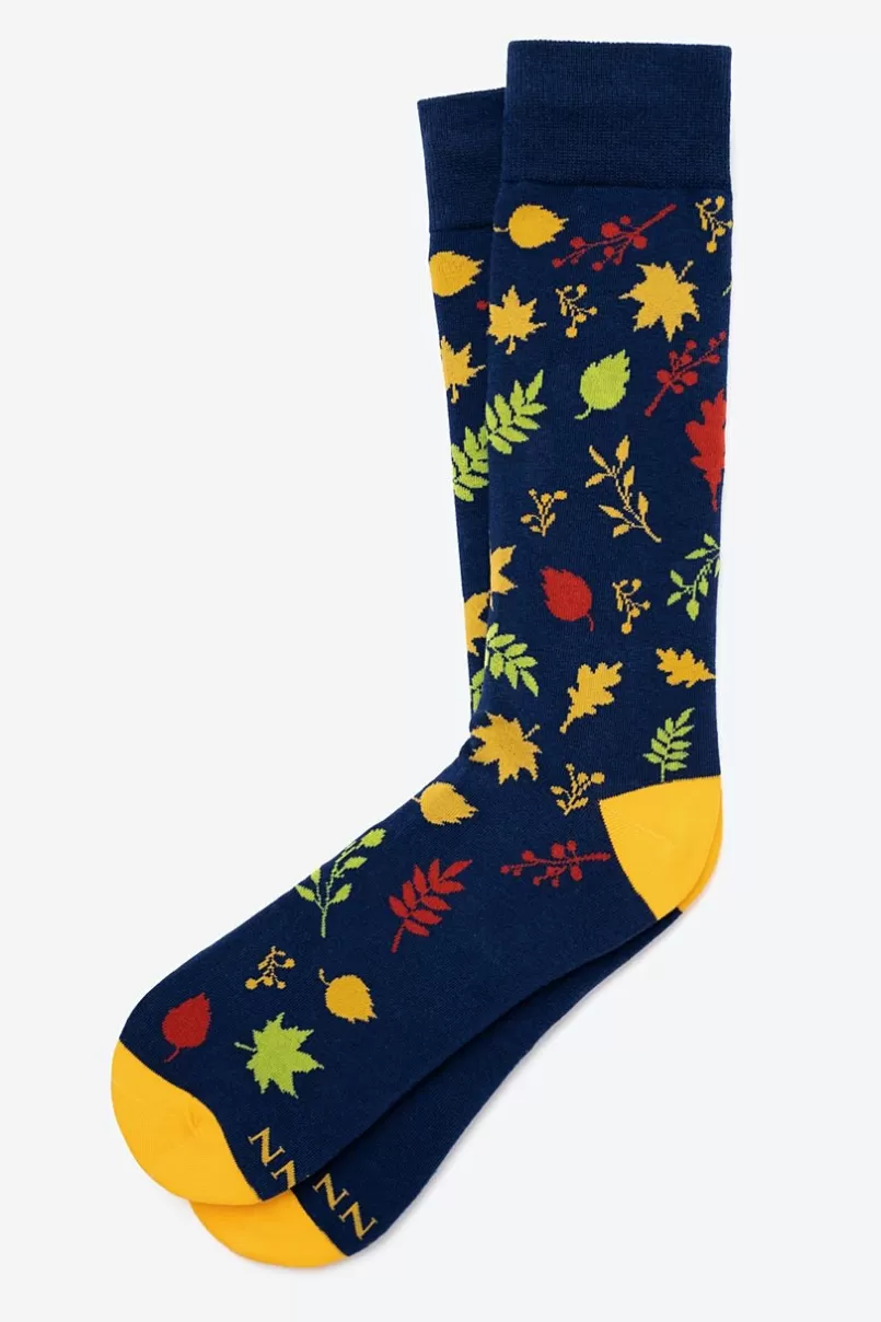Ties Free Fallin' Navy Blue Sock Hot