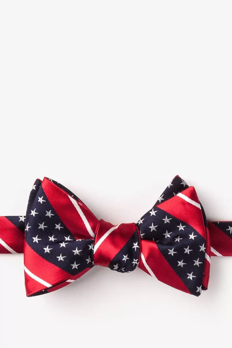 Ties Freedom Stripe Red Self-Tie Bow Tie Shop