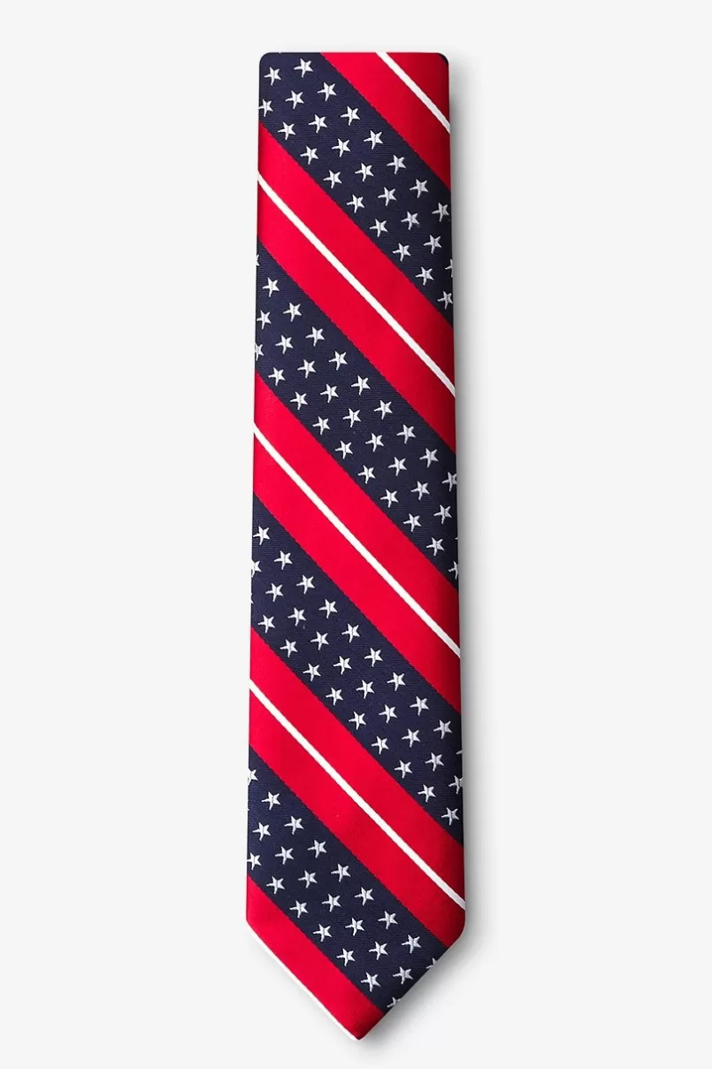 Ties Freedom Stripe Red Skinny Tie Clearance