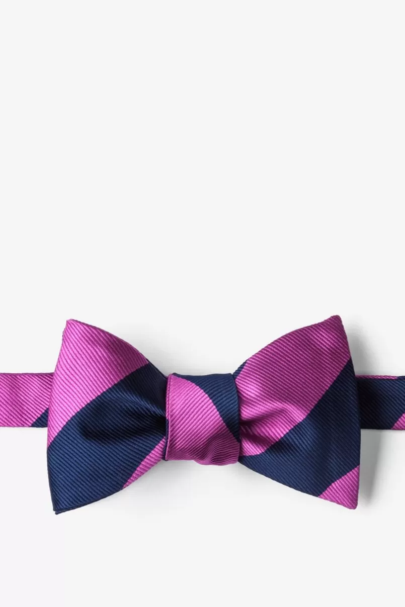 Ties Fuchsia & Navy Stripe Self-Tie Bow Tie Fuchsia&NavyBlue Clearance