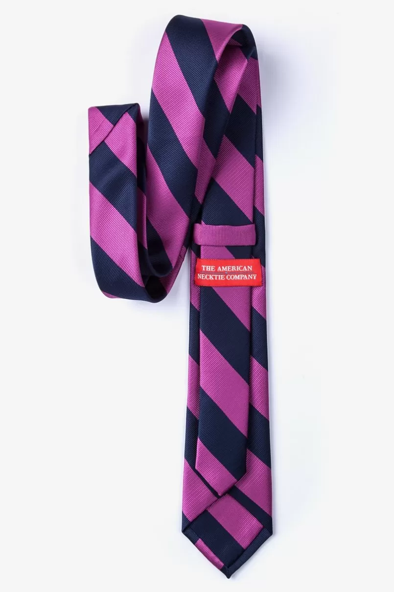 Ties Fuchsia & Navy Stripe Skinny Tie Fuchsia&NavyBlue Sale