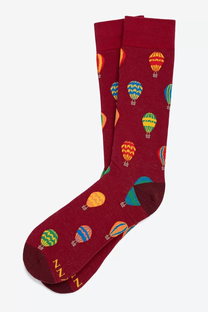 Ties Full of Hot Air Sock Burgundy Best Sale