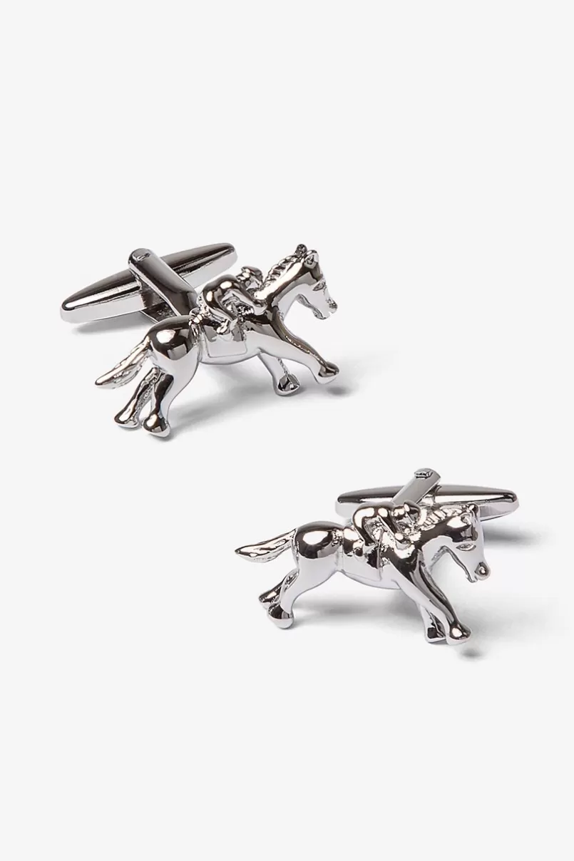 Ties Galloping Horses Silver Cufflinks Store