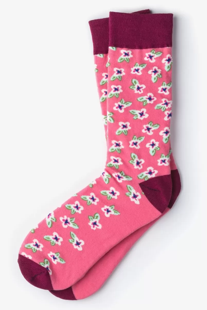 Ties Garden Grove Floral Coral Sock Shop