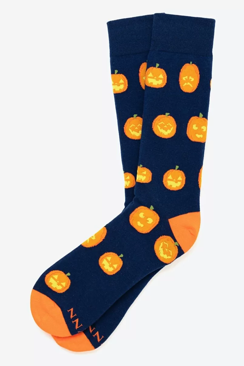 Ties Get Lit Navy Blue Sock Best Sale
