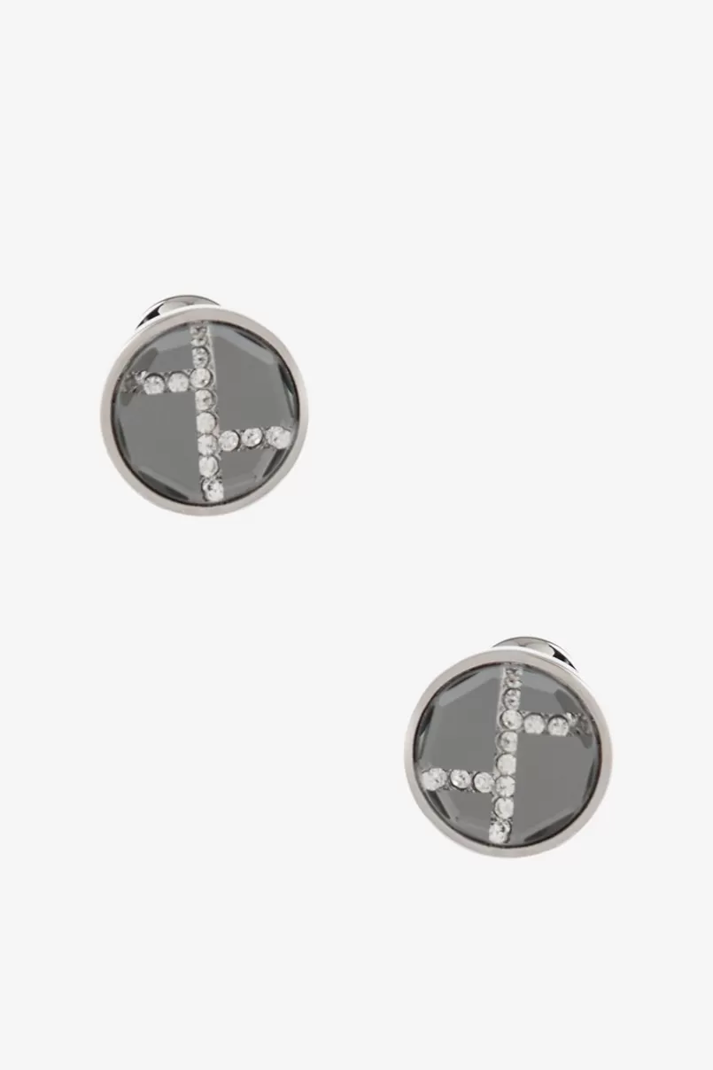 Ties Glittering Round Emerald Silver Cufflinks Cheap