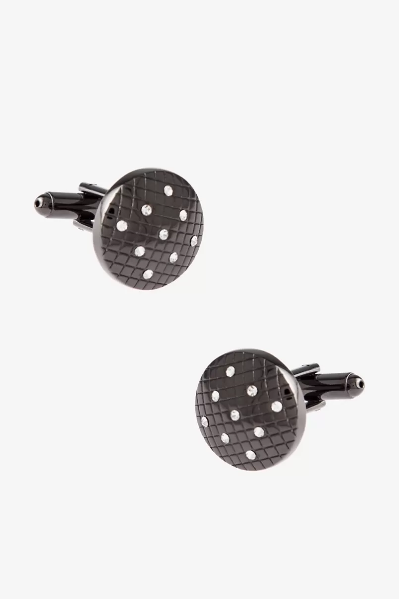 Ties Glitzy Disco ball Gunmetal Cufflinks Best Sale
