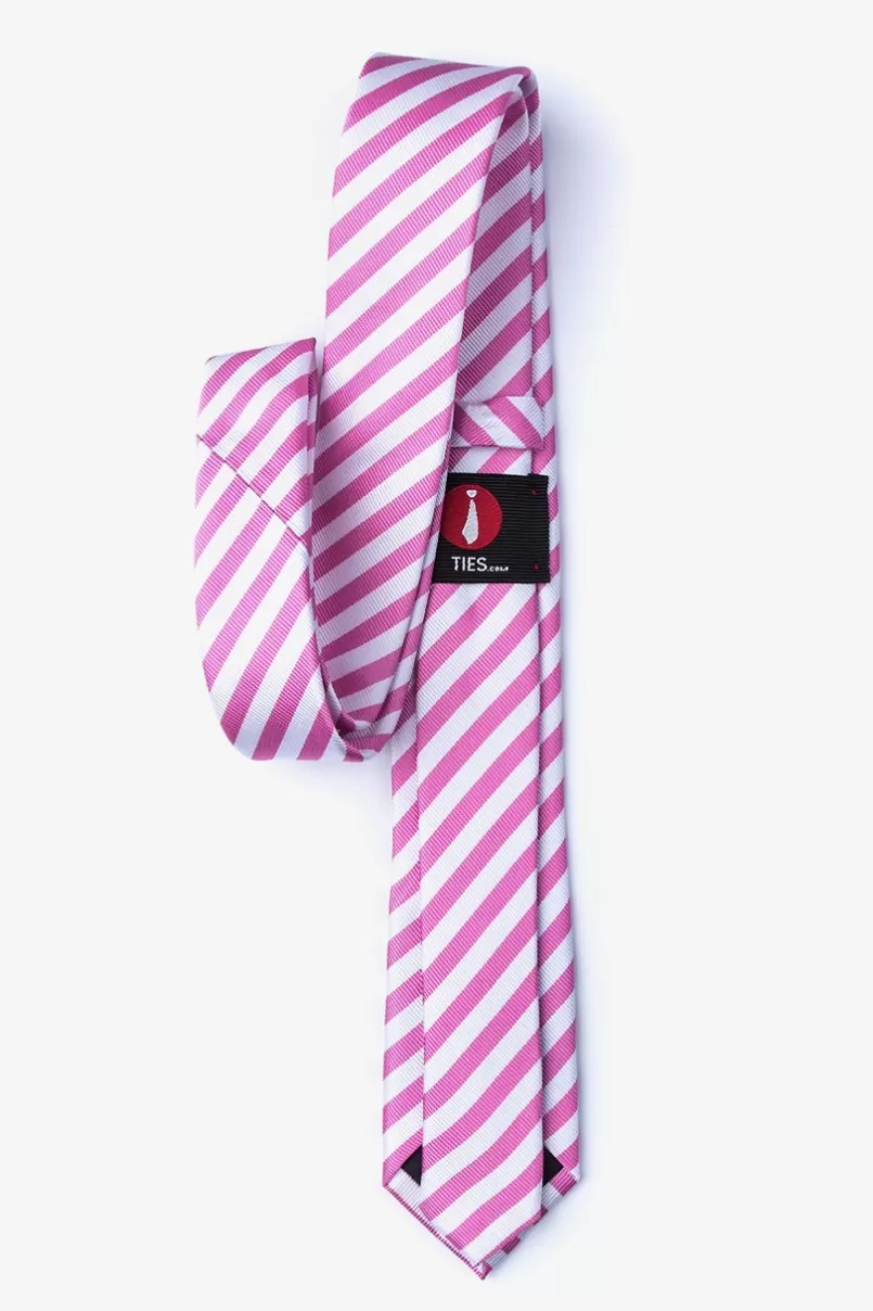 Ties Glyde Pink Skinny Tie Pink&White Clearance