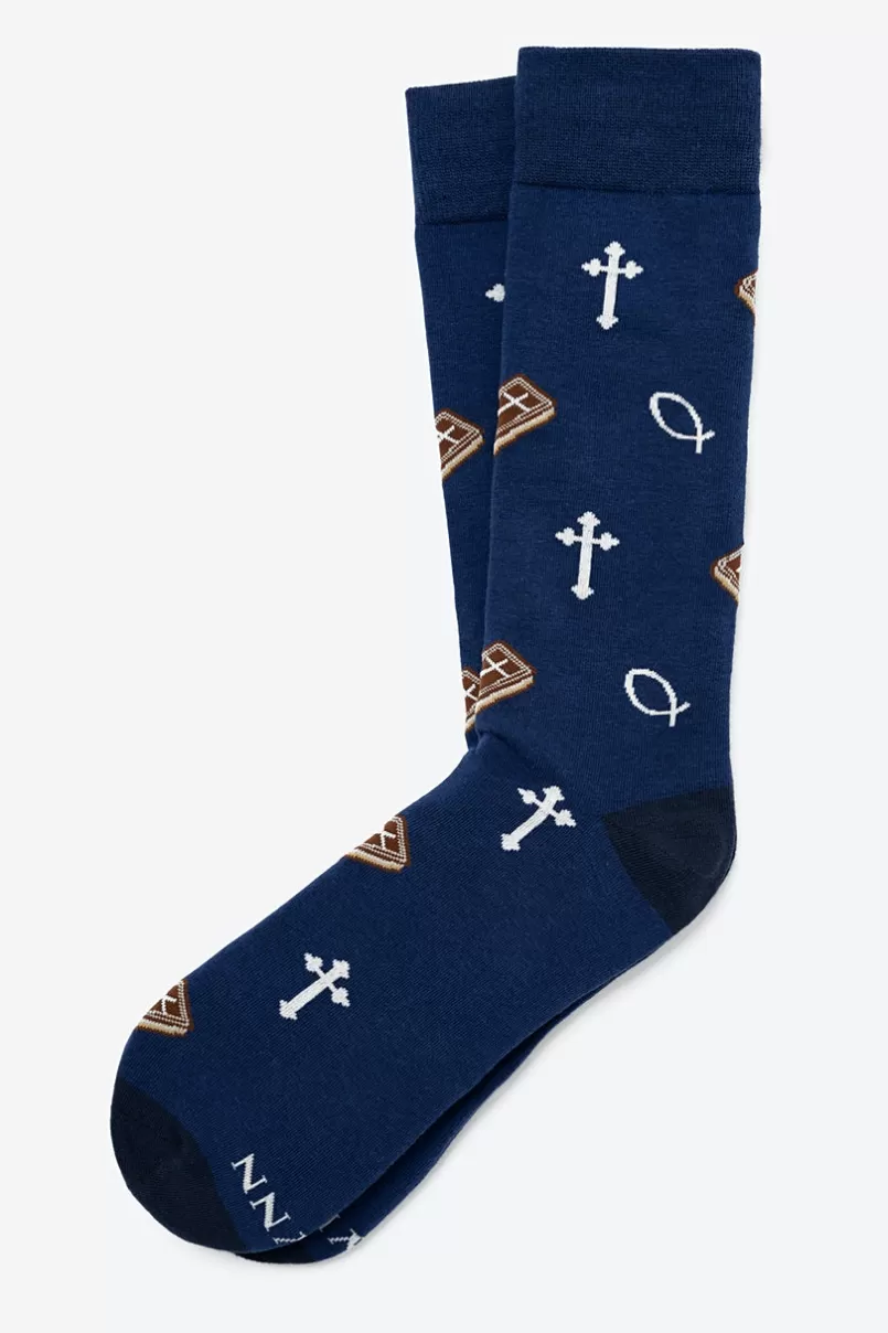 Ties God be with Ye Navy Blue Sock NavyBlue Flash Sale