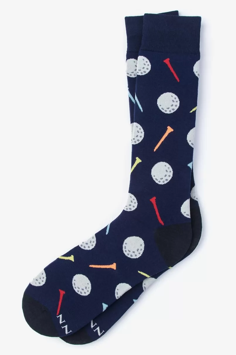 Ties Golf Balls and Tees Navy Blue Sock NavyBlue Best