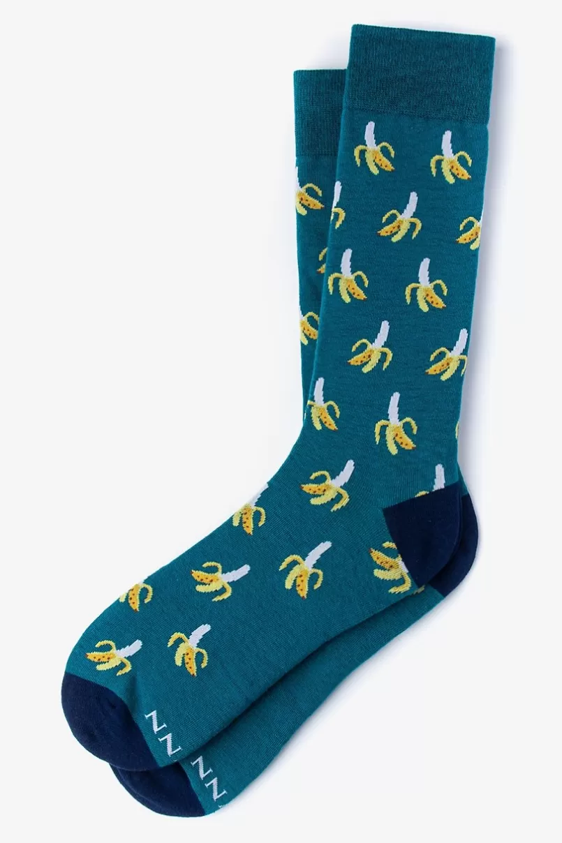 Ties Gone Bananas Teal Sock Online