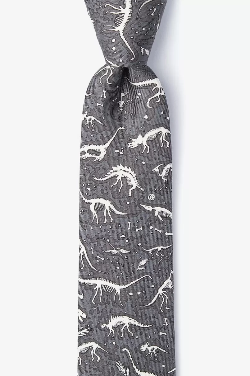 Ties Gray Dig Fossils Skinny Tie Outlet