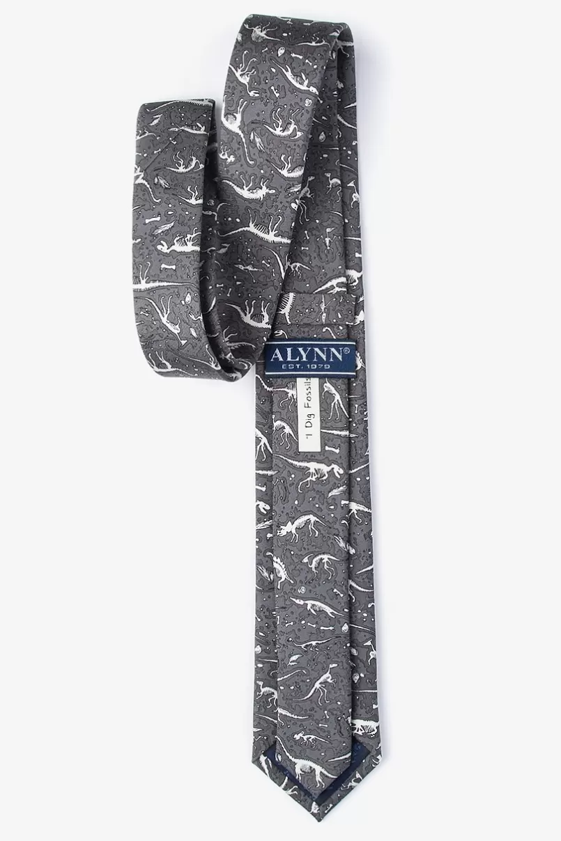 Ties Gray Dig Fossils Skinny Tie Outlet