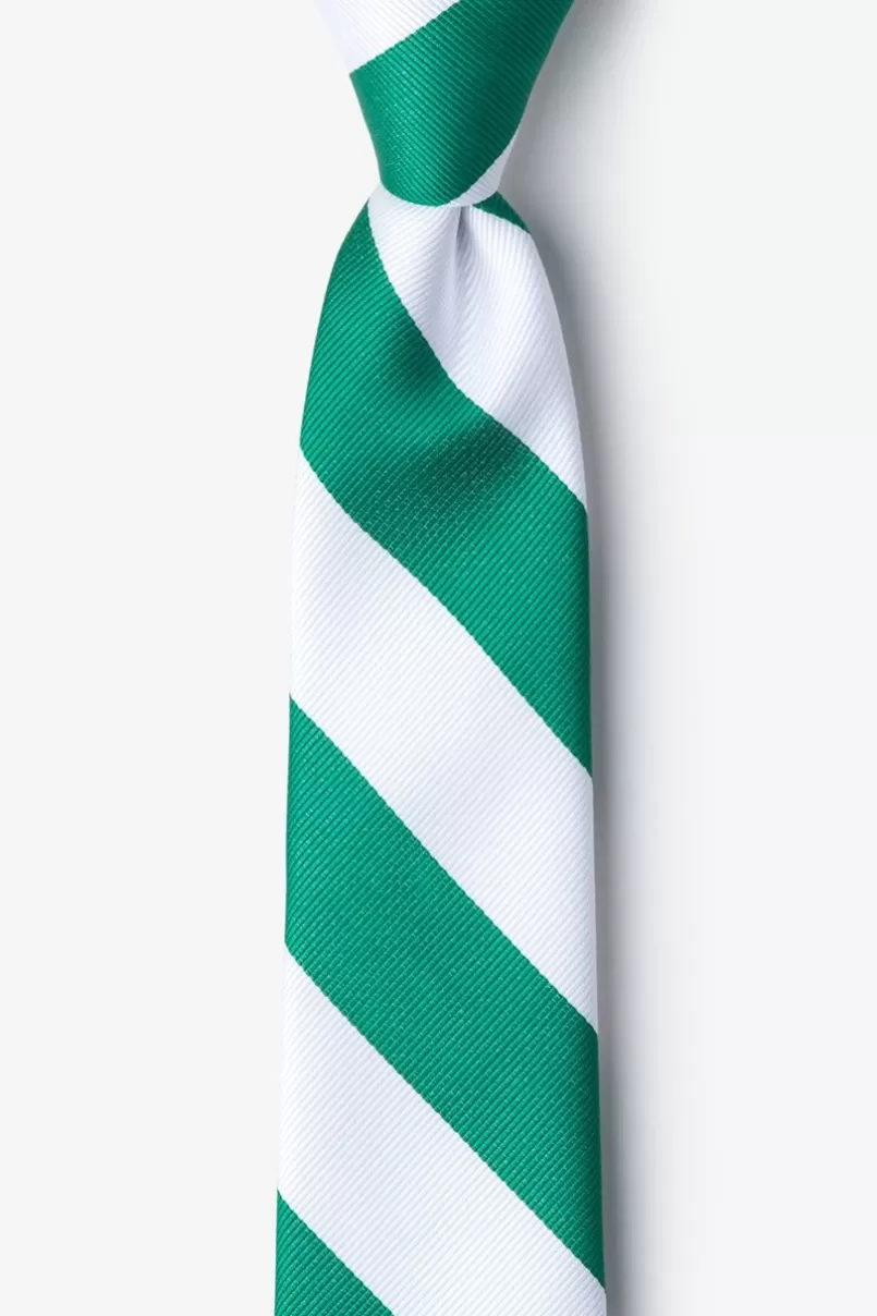 Ties Green & White Stripe Skinny Tie Green&White New