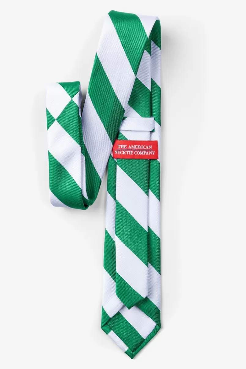 Ties Green & White Stripe Skinny Tie Green&White New