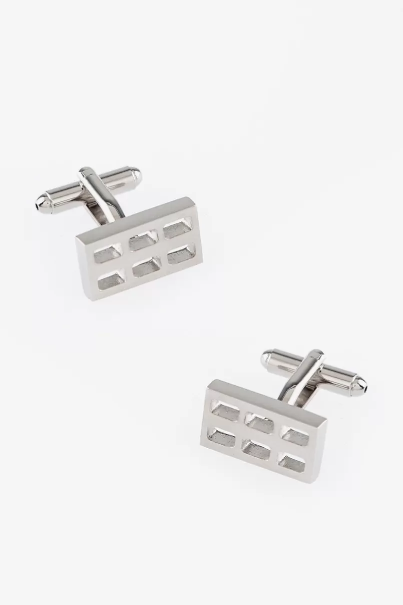 Ties Grid Silver Cufflinks Best