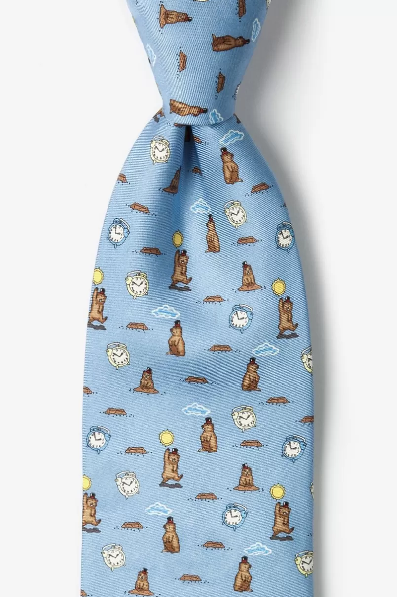 Ties Groundhog Day Light Blue Tie Sale