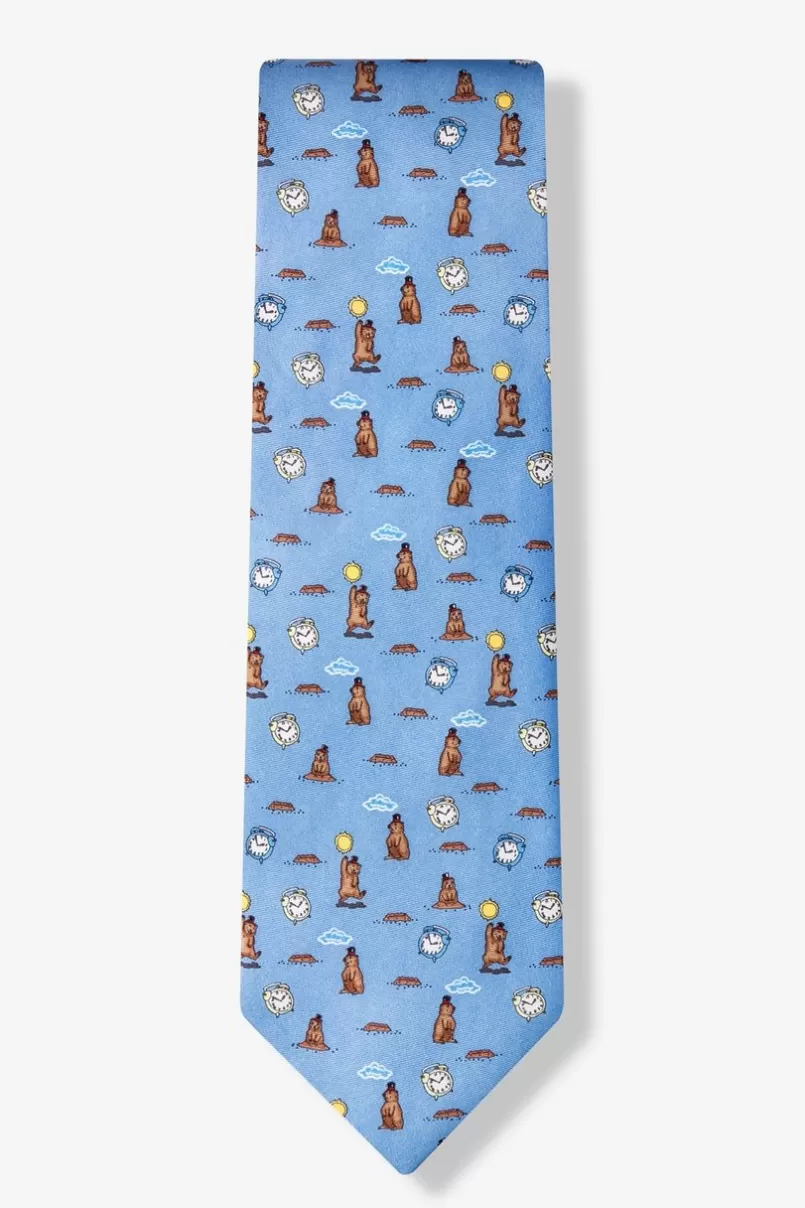Ties Groundhog Day Light Blue Tie Sale