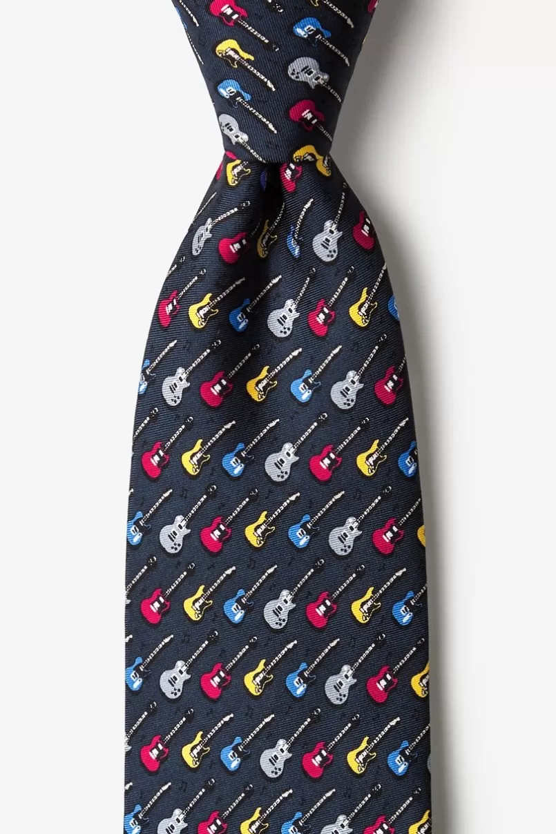 Ties Guitar God Charcoal Tie Shop