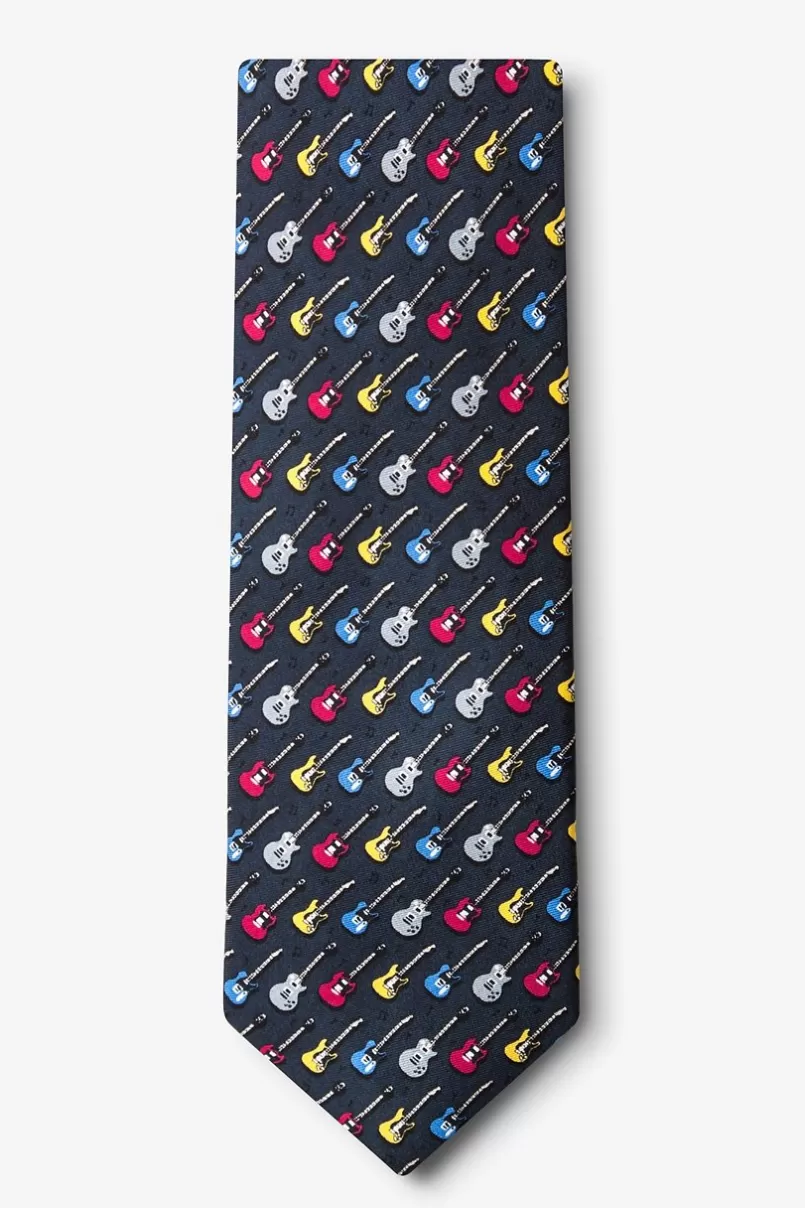 Ties Guitar God Charcoal Tie Shop