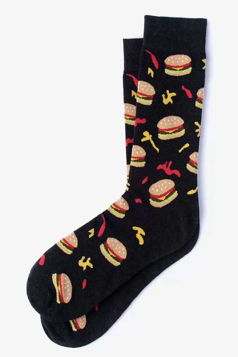 Ties Hamburger Sock Black Shop