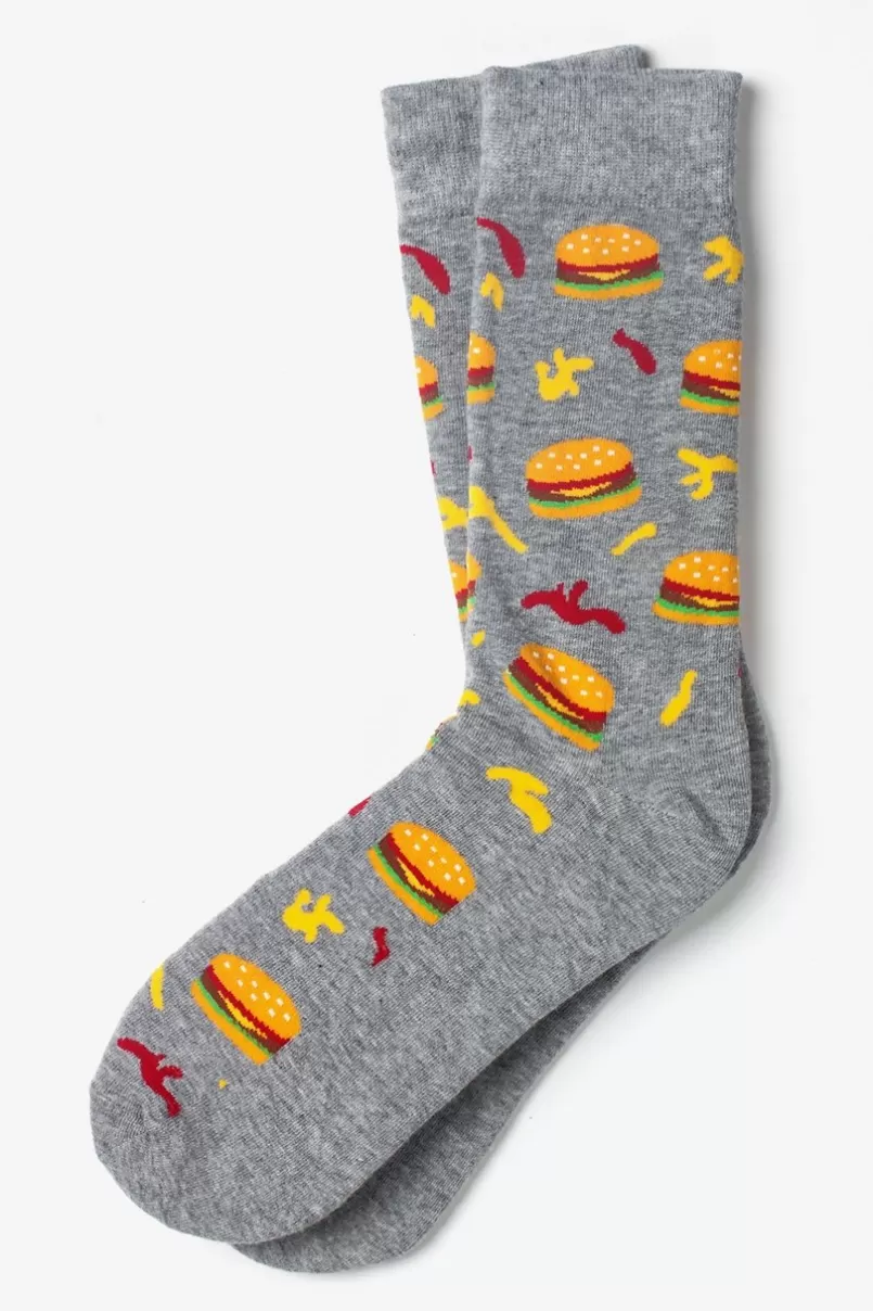 Ties Hamburger Sock Gray Online