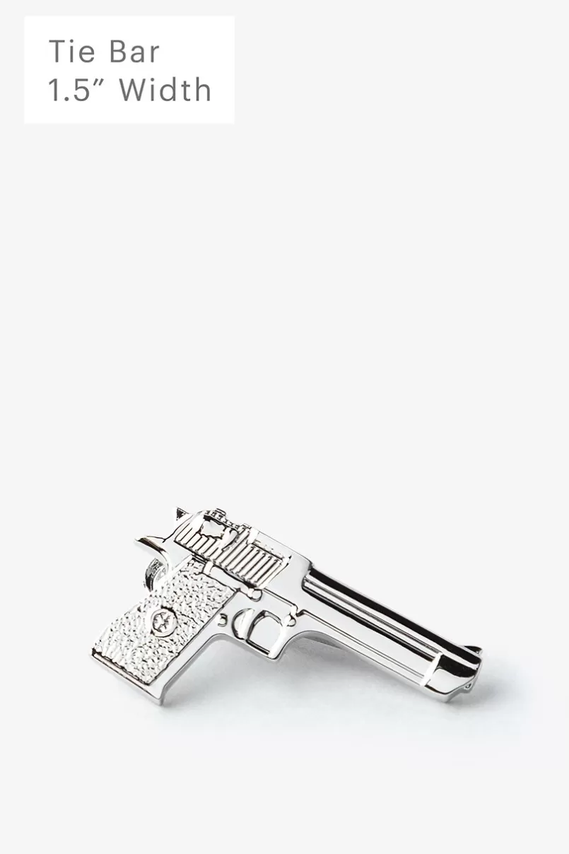 Ties Handgun Tie Bar Silver Discount