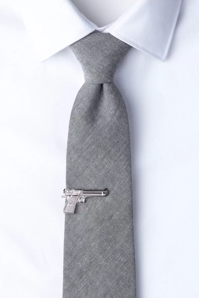 Ties Handgun Tie Bar Silver Discount