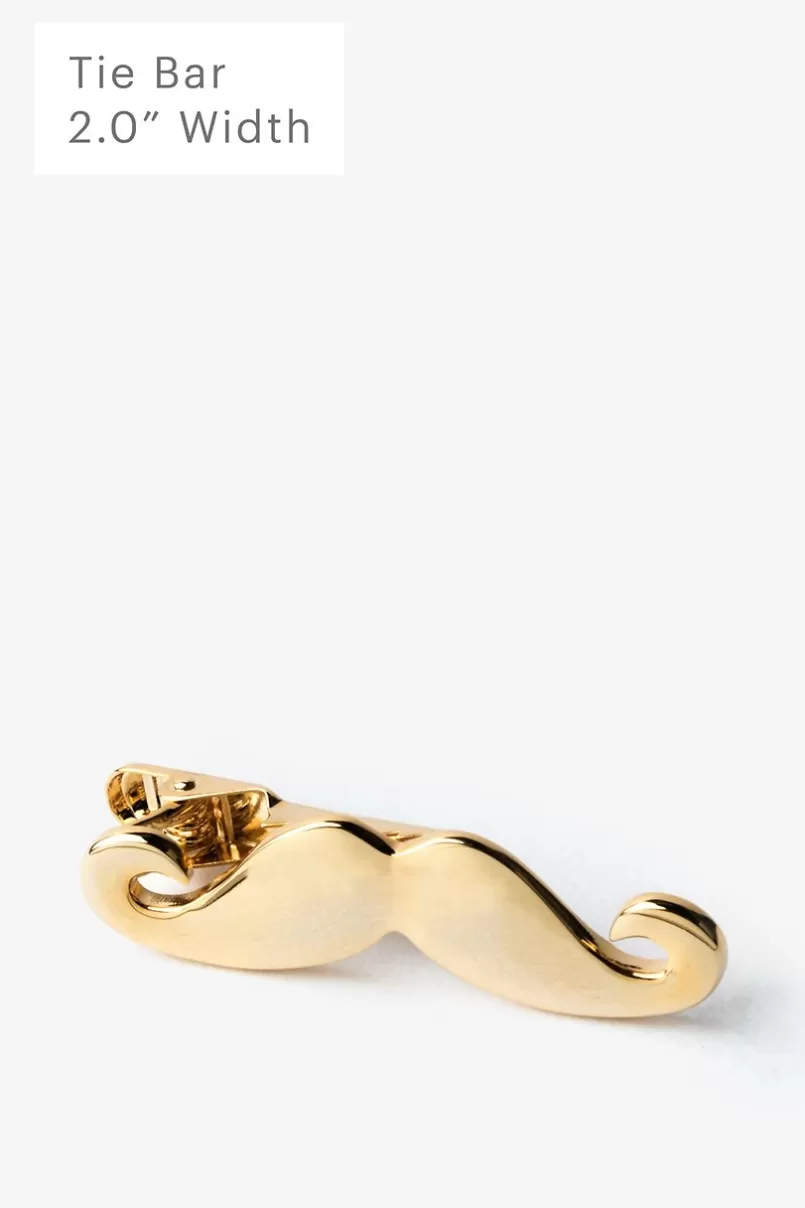 Ties Handlebar Mustache Tie Bar Gold Fashion