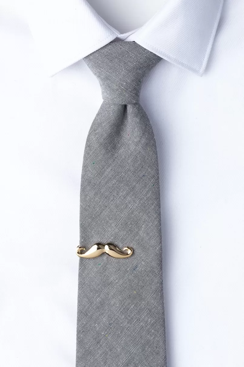 Ties Handlebar Mustache Tie Bar Gold Clearance