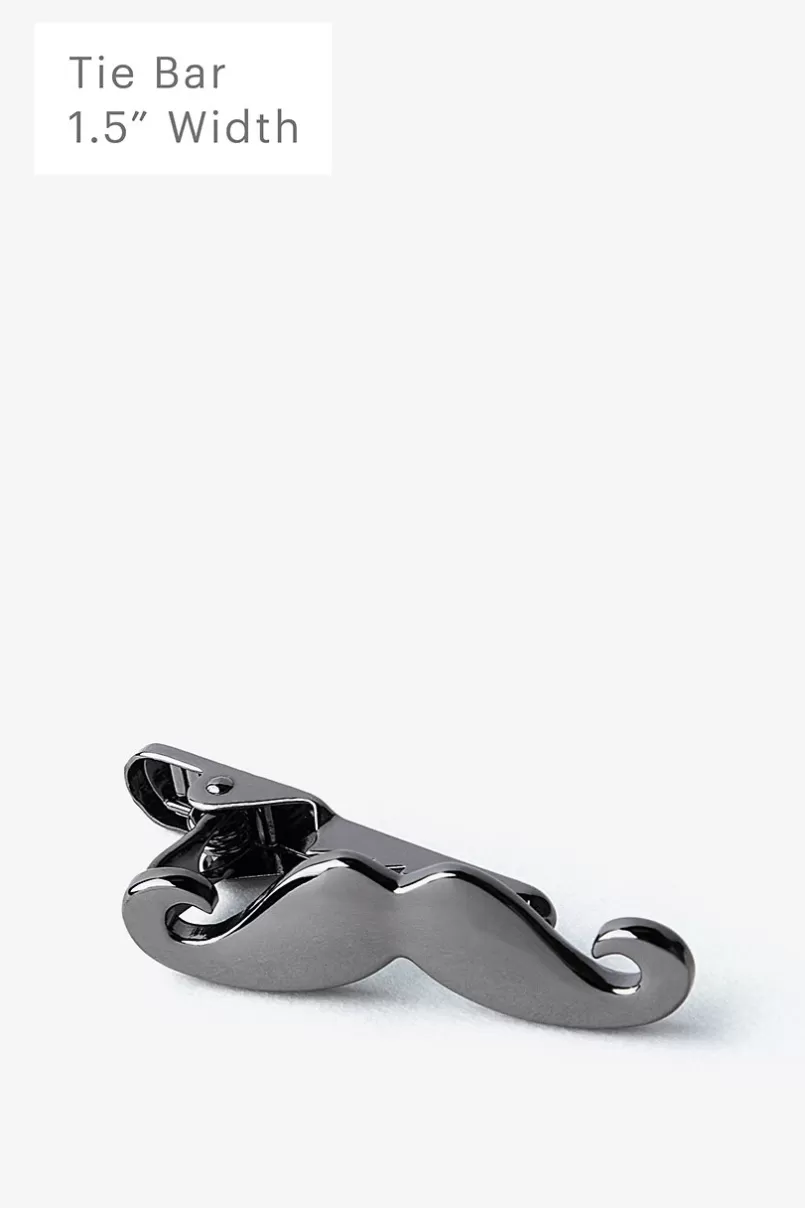 Ties Handlebar Mustache Tie Bar Gunmetal Clearance