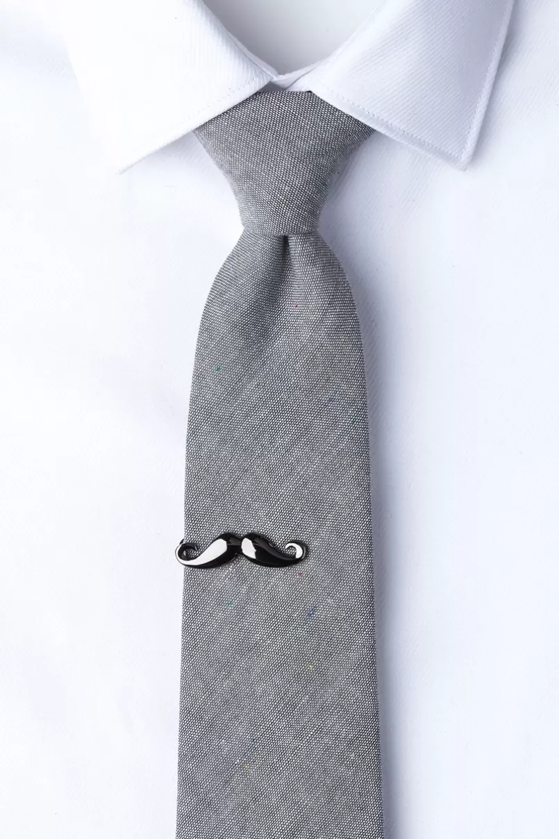 Ties Handlebar Mustache Tie Bar Gunmetal Clearance