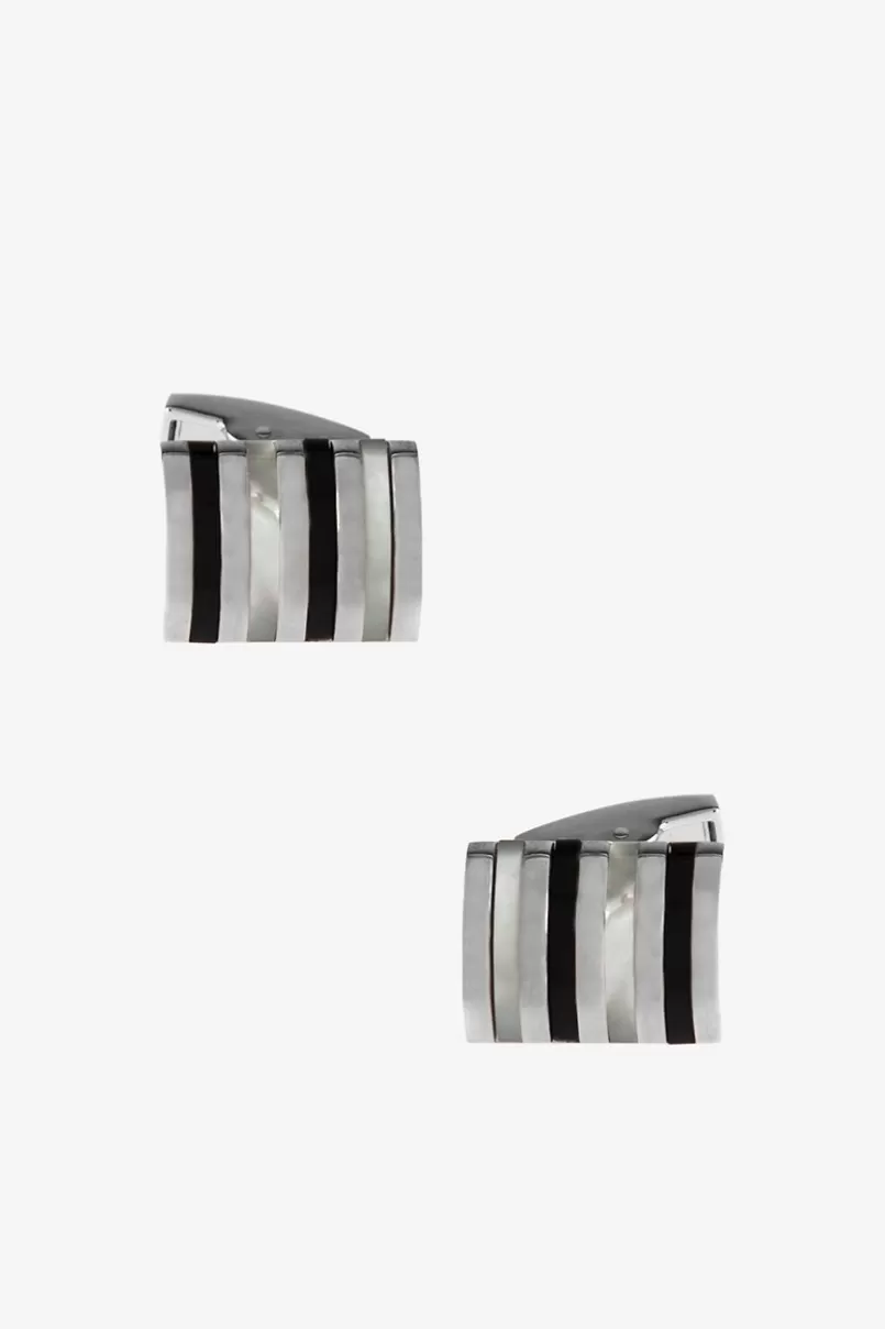 Ties Hawking Striped White Cufflinks Online