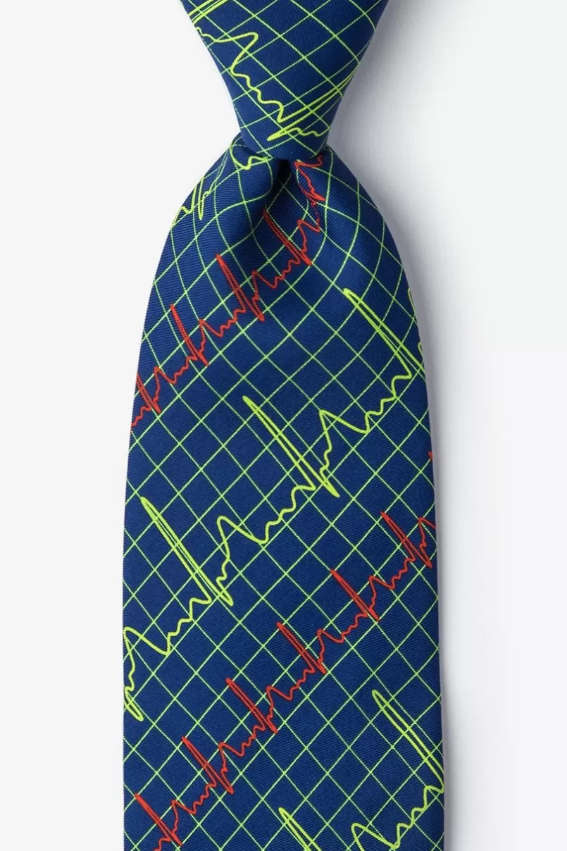 Ties Heart Beats Navy Blue Tie Sale