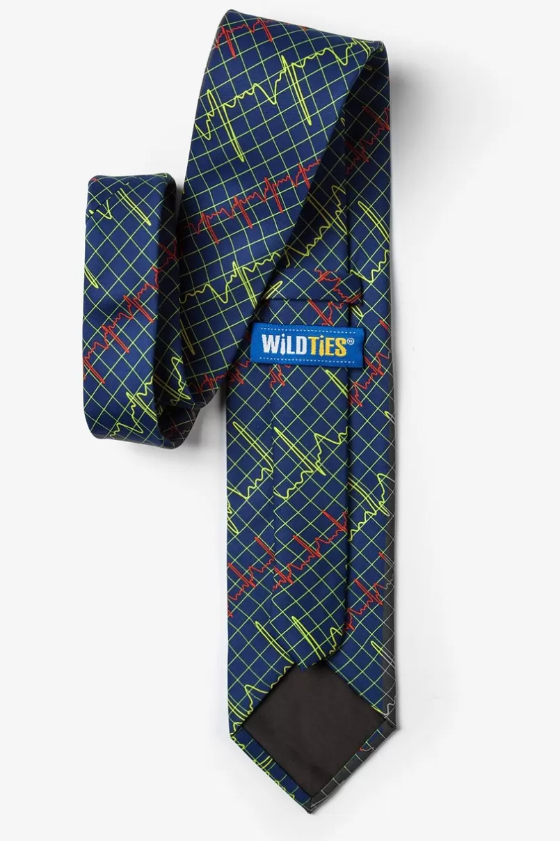 Ties Heart Beats Navy Blue Tie Sale