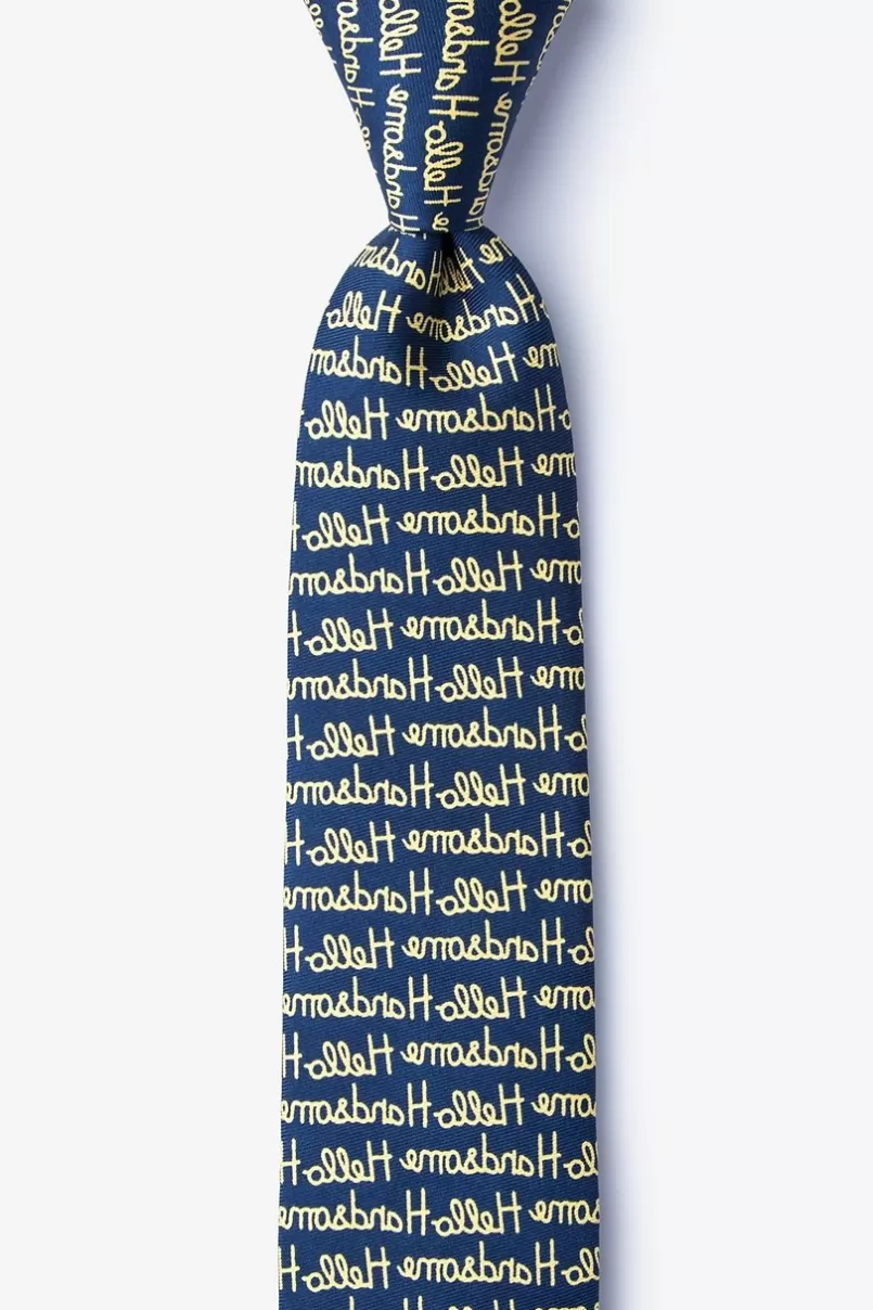 Ties Hello Handsome Navy Blue Skinny Tie Online