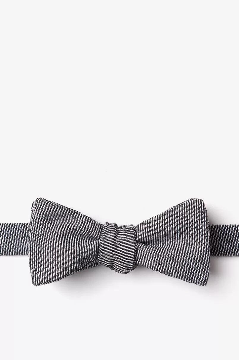 Ties Hitchcock Skinny Bow Tie Black Flash Sale
