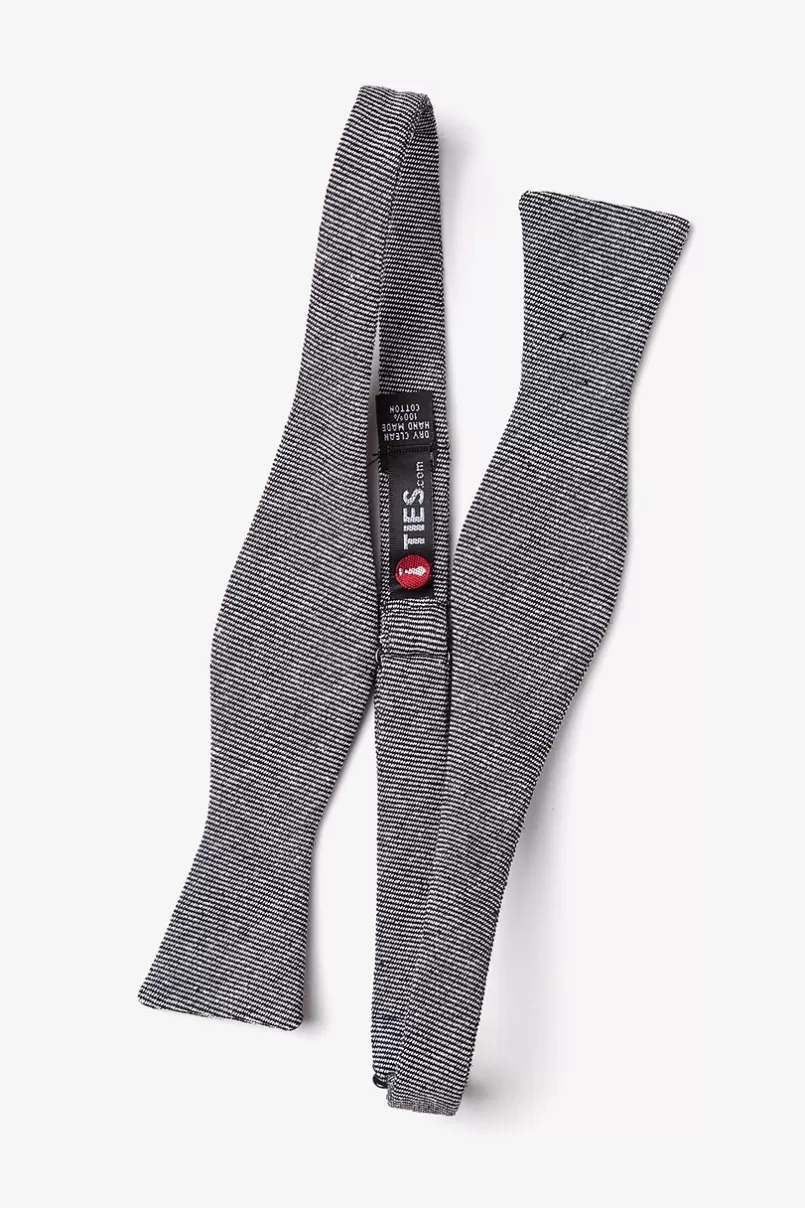 Ties Hitchcock Skinny Bow Tie Black Flash Sale