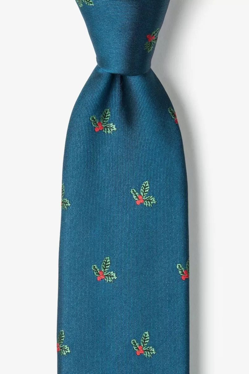 Ties Holly-er Than Thou Navy Blue Tie Store